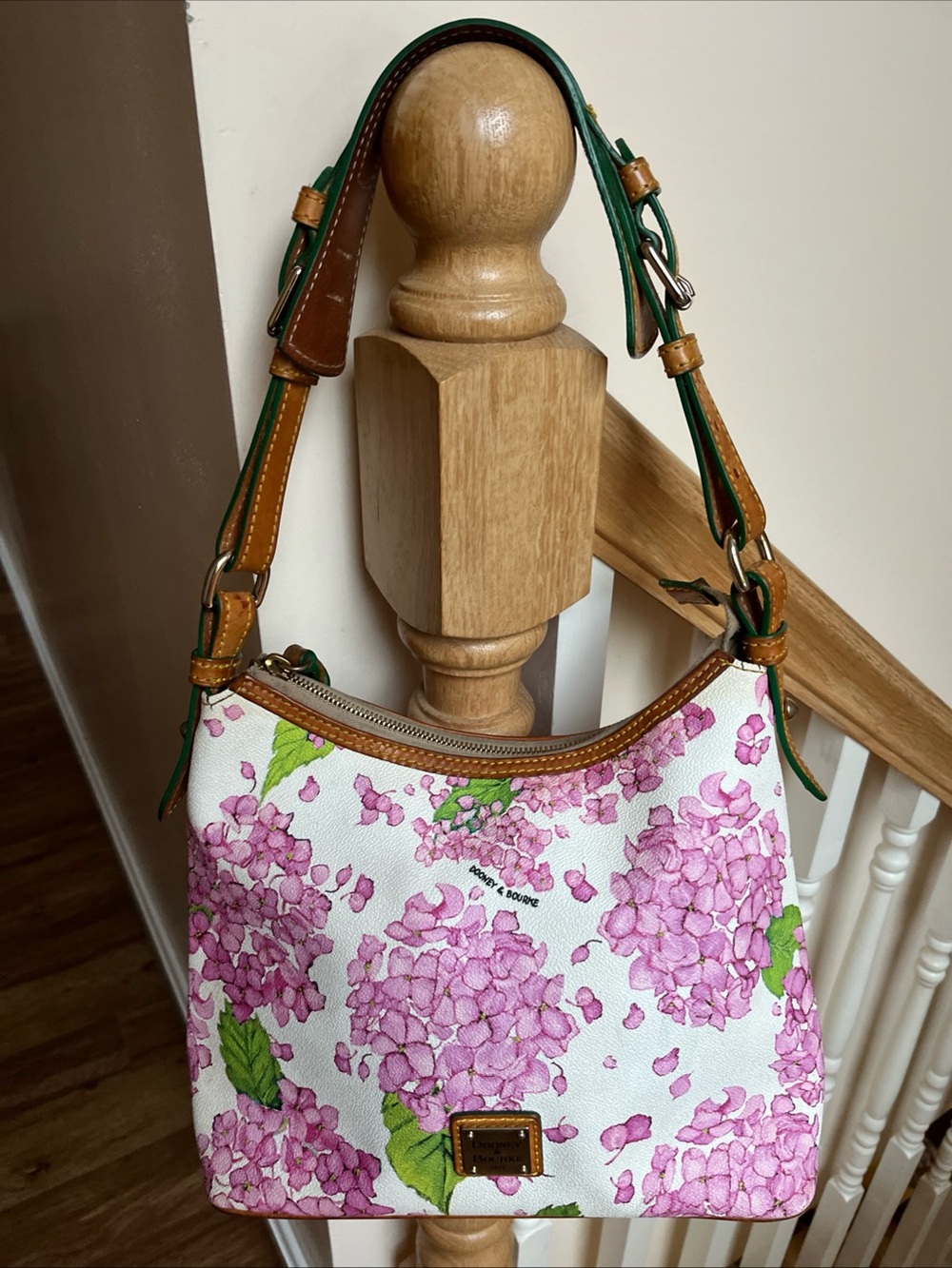 Y2K 2009 Dooney & Bourke Lucy Hydrangea Hobo Shoulder Bag